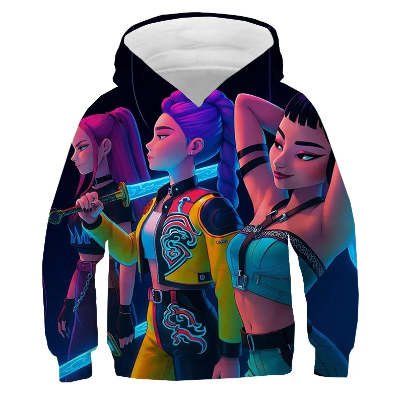 

Kpop Demon Hunters толстовка детская толстовка с длинными рукавами осенние модные топы для мальчиков 2025 одежда с принтом фильмов для девочек повседневный пуловер