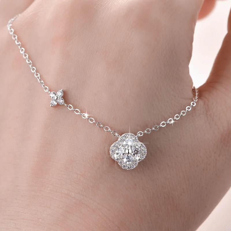 Rrjzz GRA-zertifizierte D-Color VVS1 Moissanit-Anhänger-Halskette, Labor-Halskette mit Imitationsdiamant für Frauen, Charm-Halskette, Schmuck, Geschenk – Detail 16