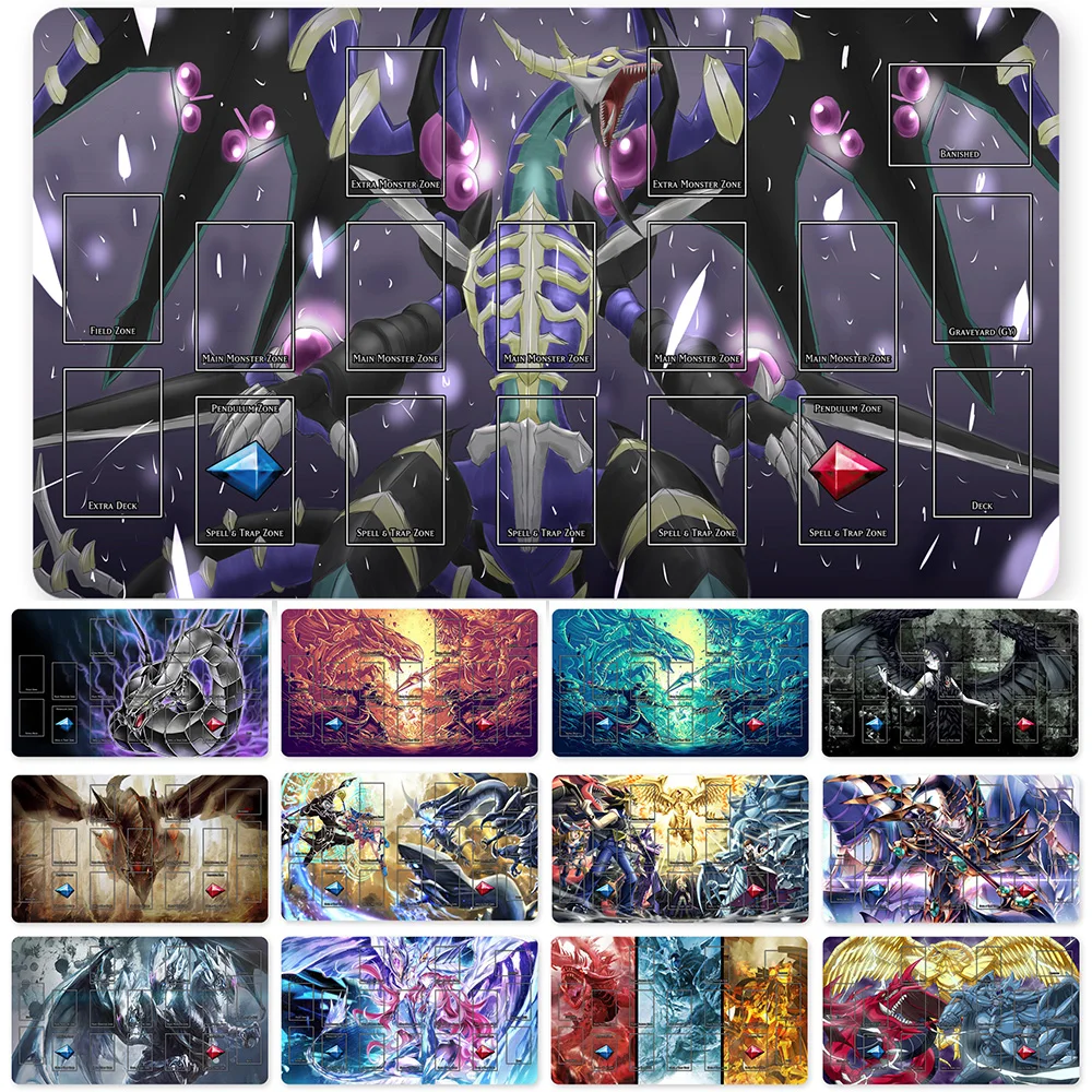 

HOT OCG Playmat Blue-eyes Ultimate Dragon Dark Magician Duel Monsters Playmats Compatible for YuGiOh TCG + Free Bag - ygo (21)