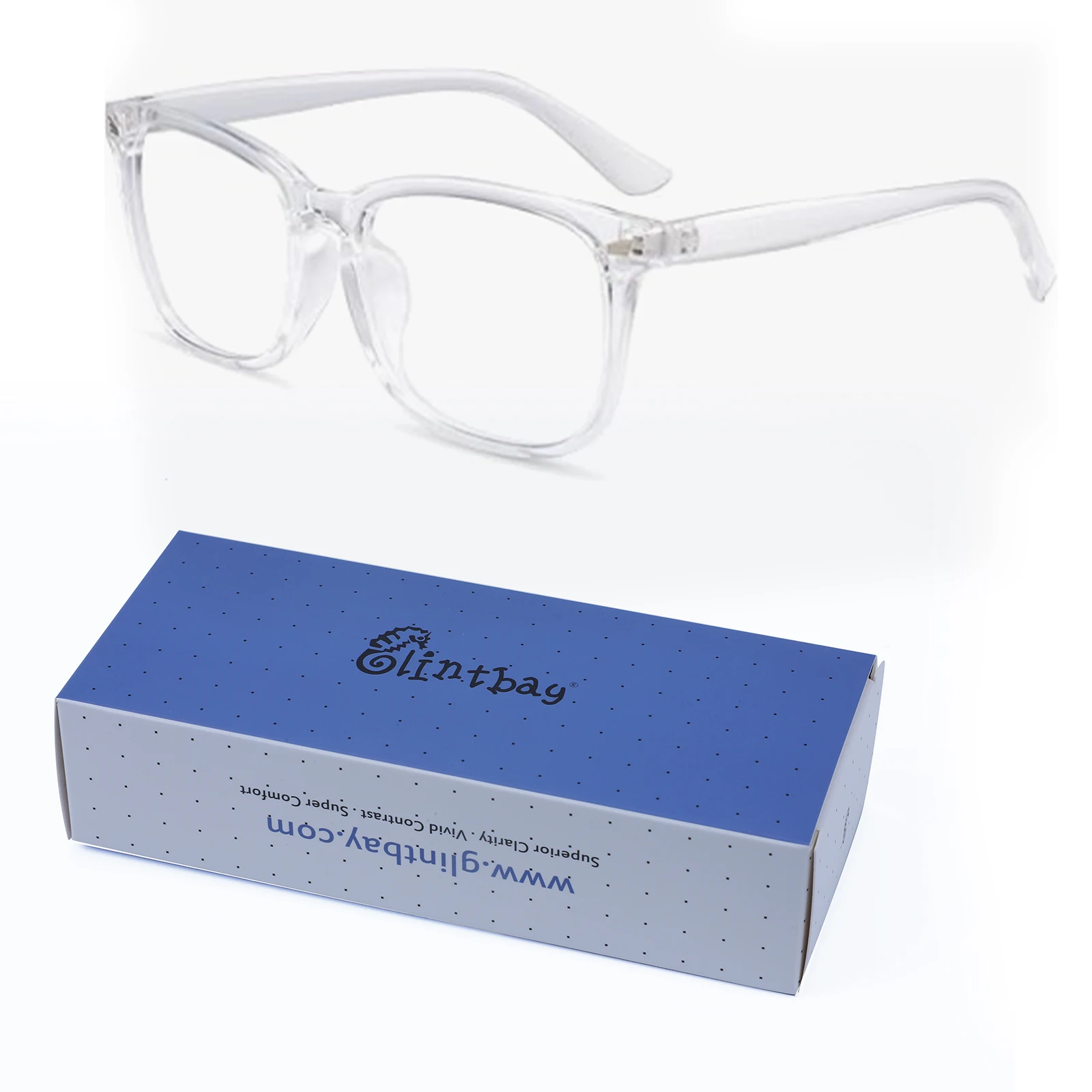

Glintbay Spectacle Lenses Non Prescription Square Clear Lens Eyeglasses for Men Women