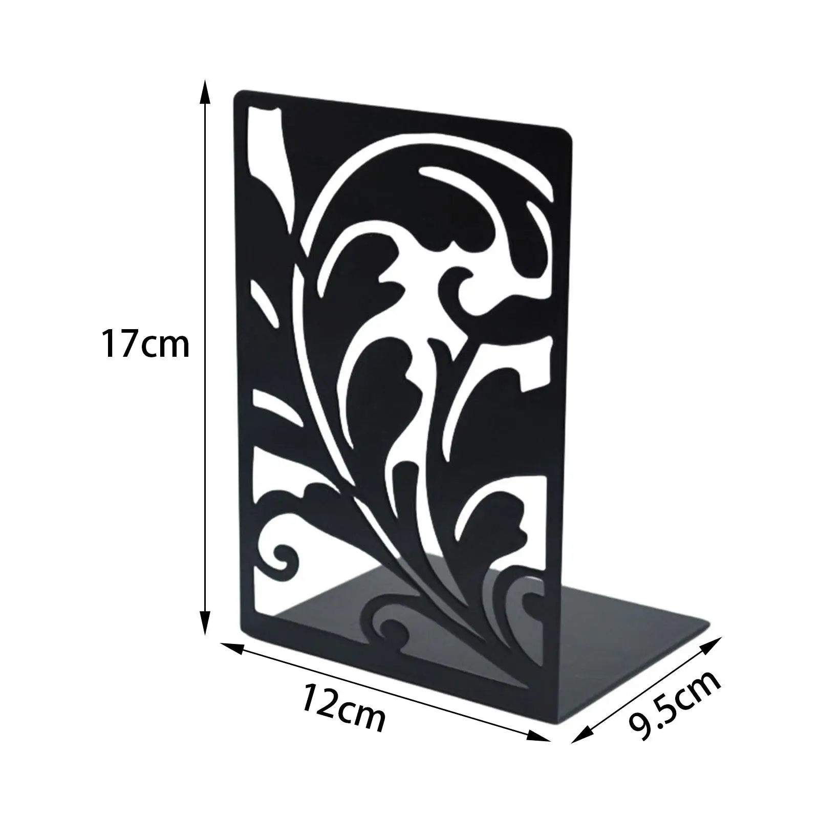 2x Bookshelf Stable Office Supplies Iron Bookend for Shelves Desk Study