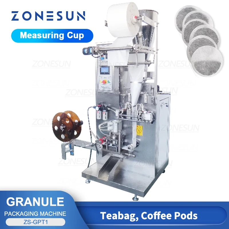 ZONESUN Automatic Teabag Packaging Machine Filling and Sealing Production Line Granule Powder Tea Leaves Coffee Beans ZS-GPT1