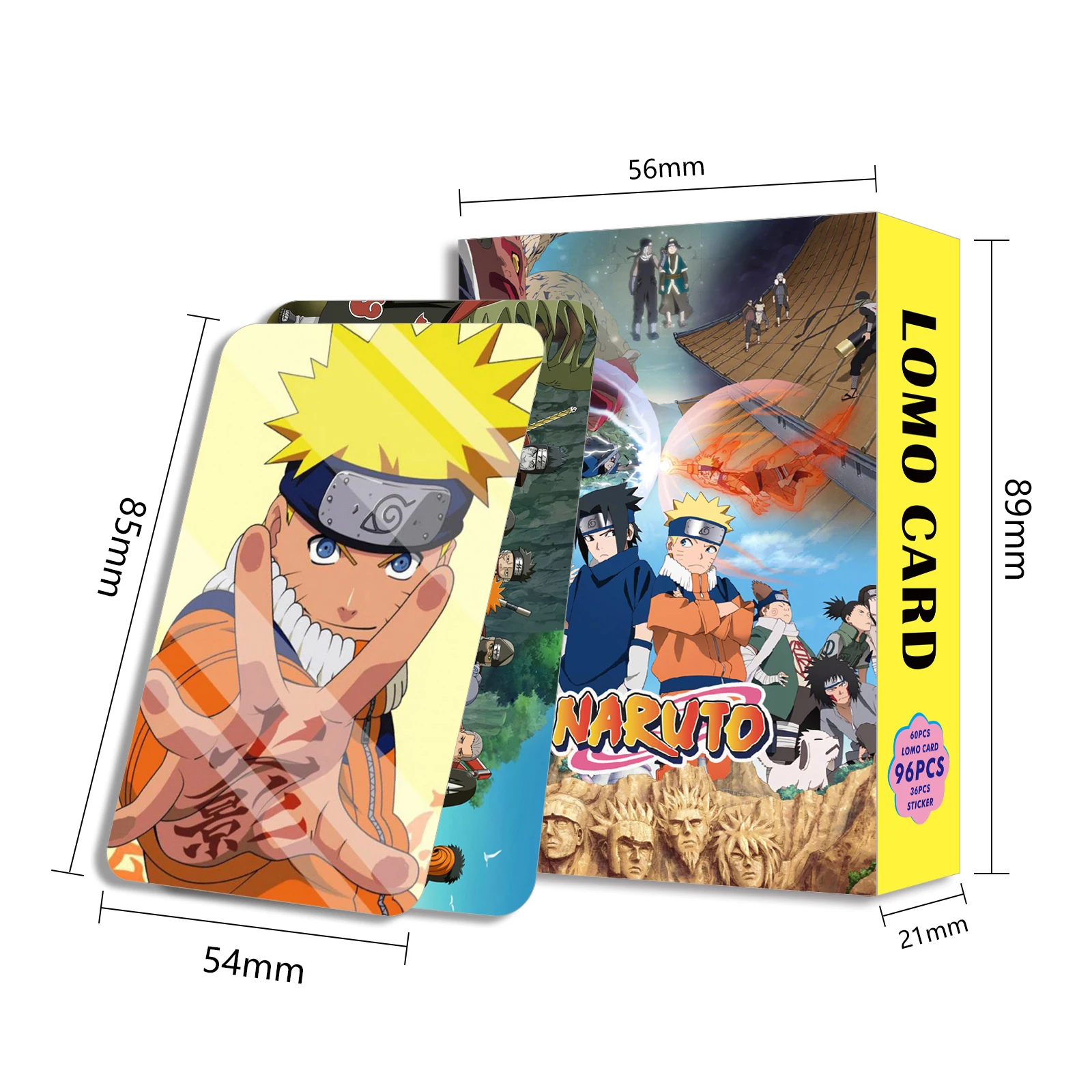 Naruto Lomo Card 1set/96pcs Card Games With Stickers Postcards Message Photo Japanese Anime Gift For Anime Fan Game Collection