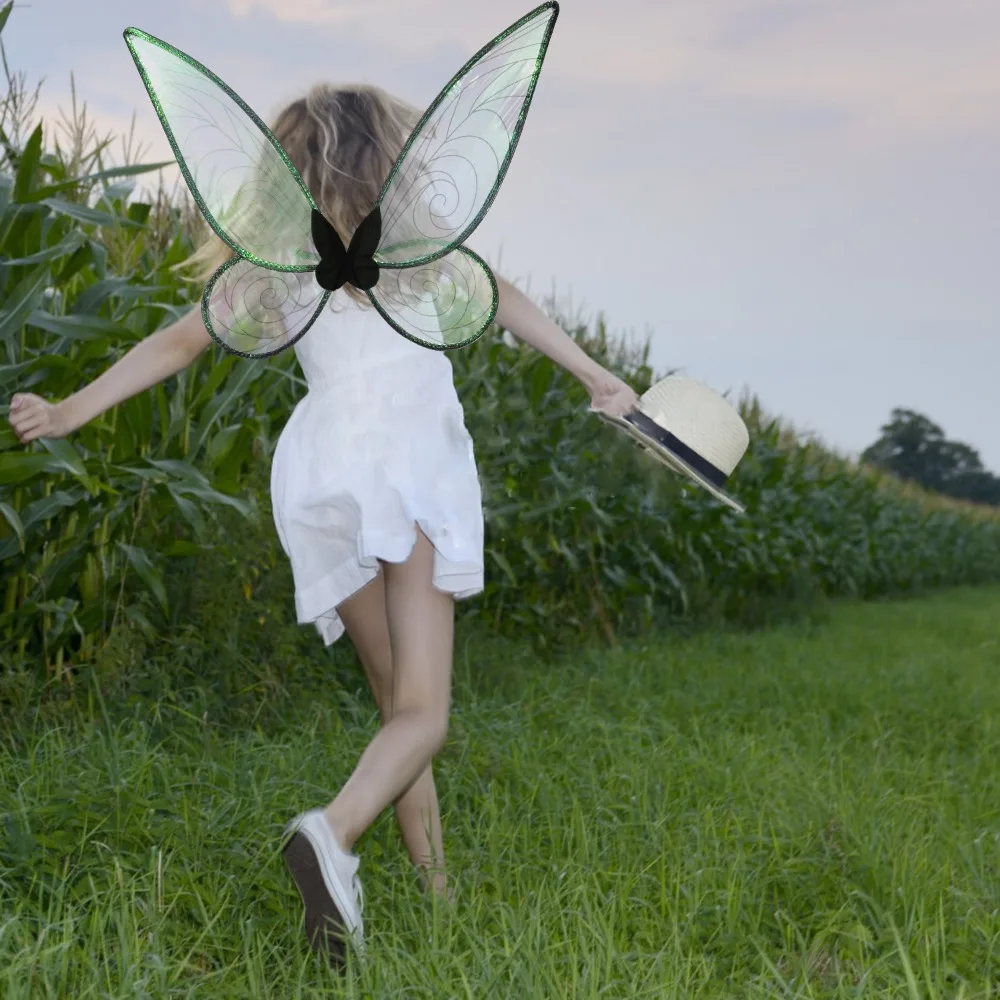 Cosplay Props Girl Butterfly Wings Organza Multicolor Elf Angel Wing Sparkle Role Play Dress-Up Wings Costume