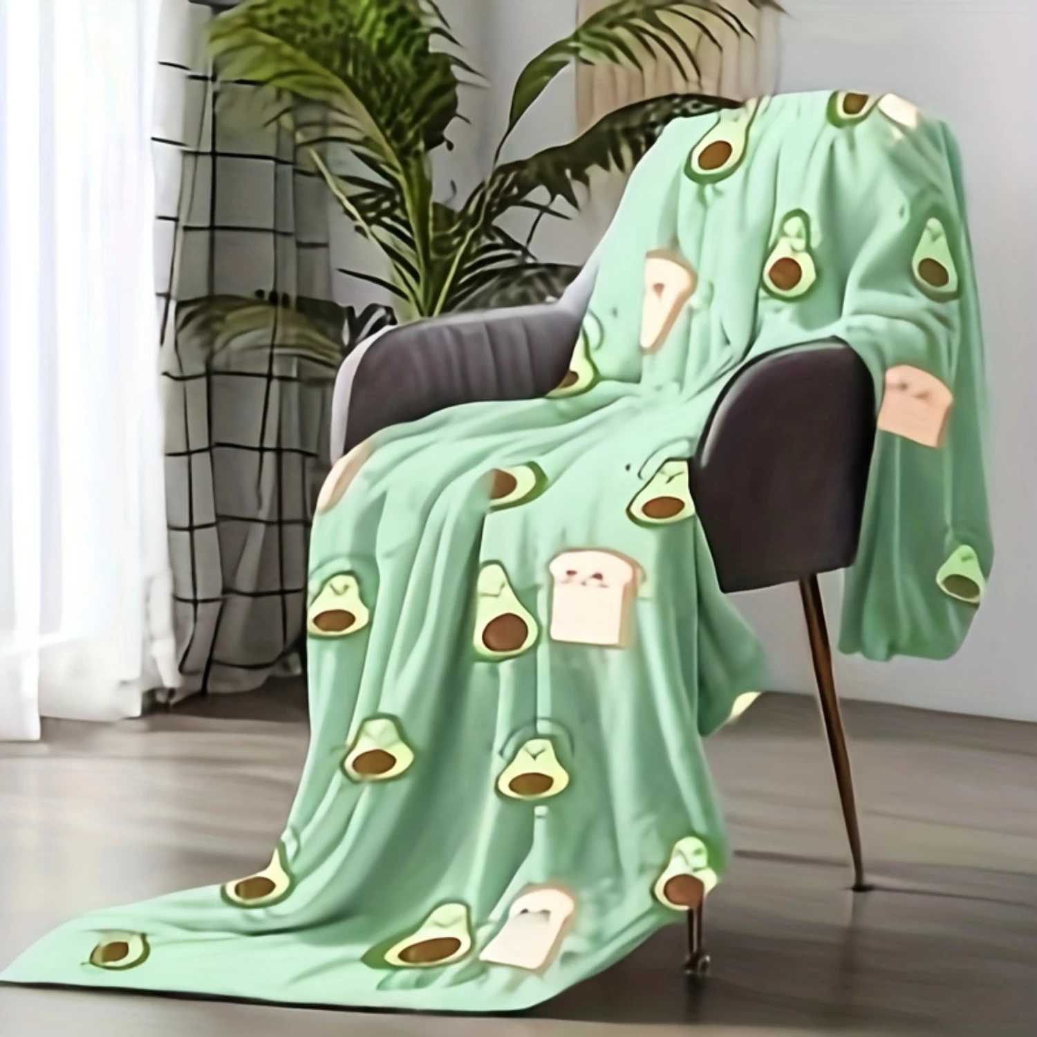 50x60 inches Avocado Green Flannel Blanket - Soft and Cozy Compact Single Nap Blanket for Ultimate Comfort - Fresh Modern Design