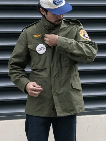 Rugged Bronson Duplicate Taxi Driver M-65 Field Jacket 1969 Cotton + Nylon Blended Satin Fabric