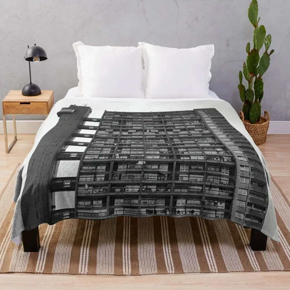 

Trellick Tower, London, Ern Goldfinger - Architectural Photograph Print Throw Blanket