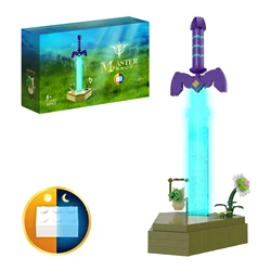 BuildMoc Breath Of The Wild Luminous Master Sword Building Blocks Set For Zeldaed Hyrule Castle BOTW Bricks Toys Children Gifts