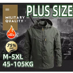 Plus Size Men Winter Jacket Coat Hoodies Camping Hiking Jacket Men's Waterproof Jacket Windbreaker Men Outerwear Clothes 5XL 4XL