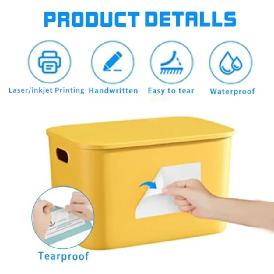 Removable Blank Freezer Labels, Water/Oil/Tear Resistant/Ink Won't Smudge No Residue 105pcs, 1 Bag