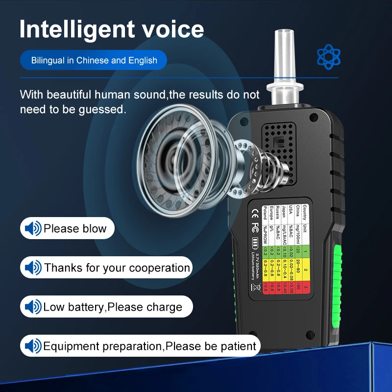 R & D-probador profesional de Alcohol RD930, alcoholímetro Digital para coche, probador de respiración de vino, Detector de Alcohol recargable,