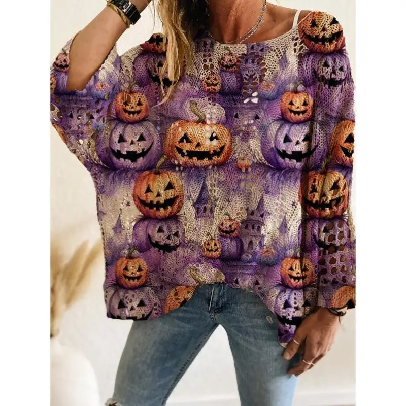 

Новинка 2026, летний вязаный свитер свободного покроя с бриллиантами и полостями «летучая мышь Све» для женщин, Ciwalk