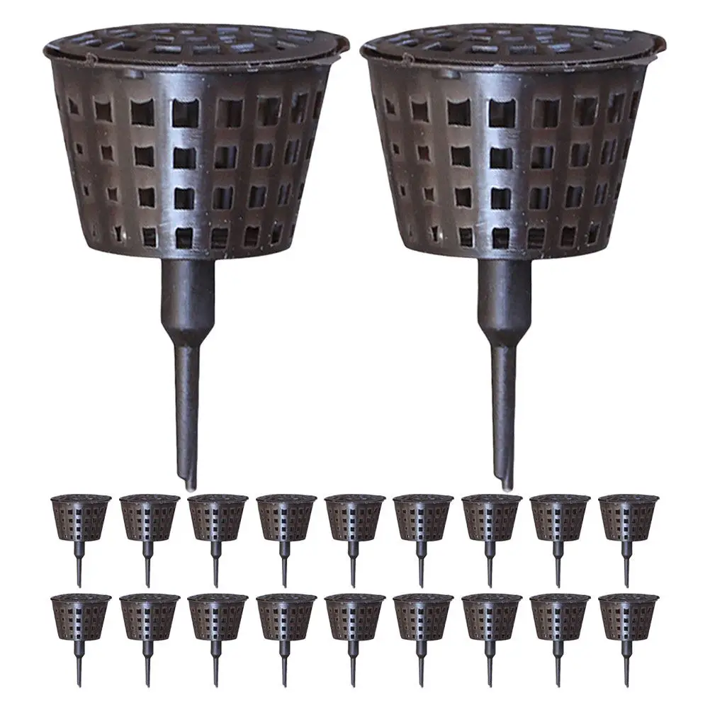 30Pcs Bonsai Fertilization Basket Plastic Cover Box Lid Convenient Automatic Nutrient Supply Fertilization Mesh Basket Garden