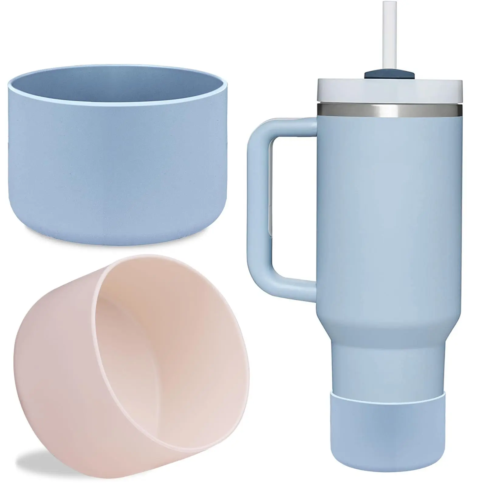 75mm muti color silicone cup protection case storage vacuum bottle compatitable for Stanley 30/40oz anti slip scratch resistant