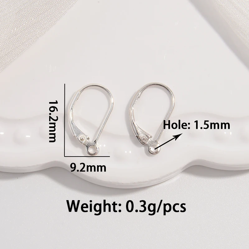 2 Pair 16x9mm S925 Sterling Silver Earrings Hooks Lever Back Base for Jewelry Earring Making  Accessories Wholesale SE31