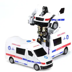 Children's Deformation Robot Toy Model Creative Funny One Key Crash Deformation Inertia Ambulance Police Car Beetle Car Toys