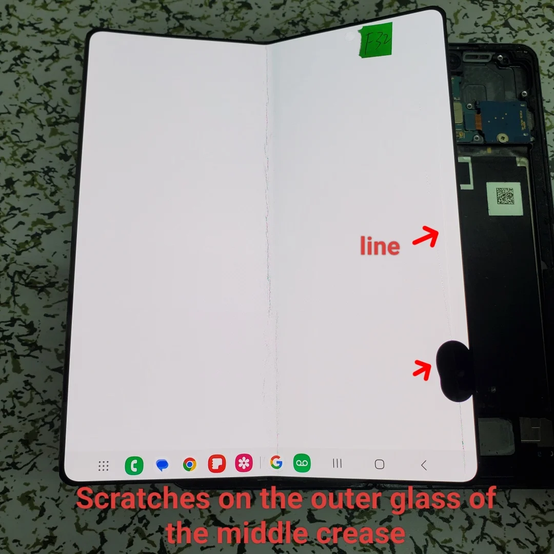 100% original Z-Fold 4 SM-F936 F936B F936U F936B/DS internal screen foldable defective display touch screen digitizer