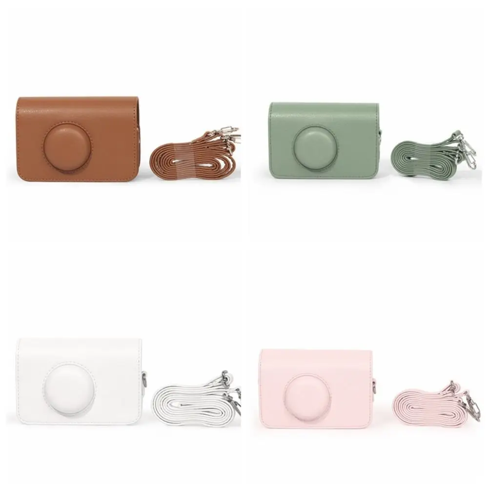 PU Leather Camera Bag Solid Color with Shoulder Strap Protective Cover Shockproof Anti-Scratch for KODAK EKTAR H35/F501/F9