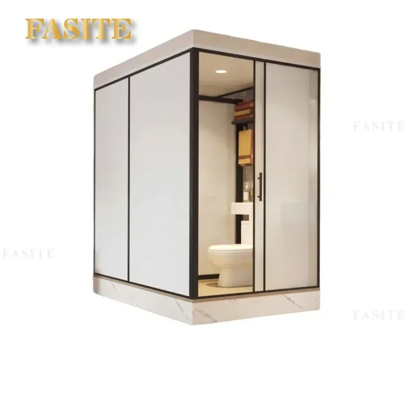 for Xireiden 1.9x1.4m Integrated Bathroom Shower Room with Toilet Hotel Bath Cabin All in One Wet Room Unit