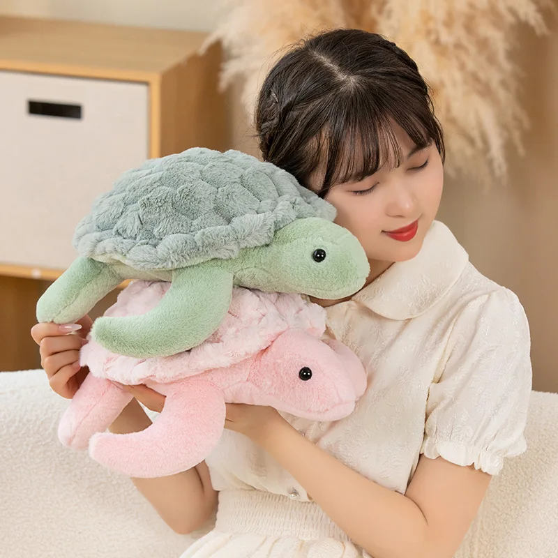 Oreiller en peluche tortue 28/38CM, joli oreiller en peluche poilu, Animal doux, coussin de canapé pour enfants, cadeau d'anniversaire pour bébé