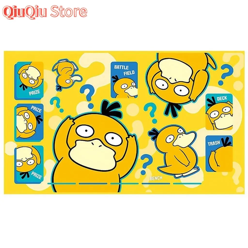 

Коврик для игры в PTCG Psyduck, резиновый, самодельный, для карт Pokemon, игровой коврик для аниме-игр, подарок