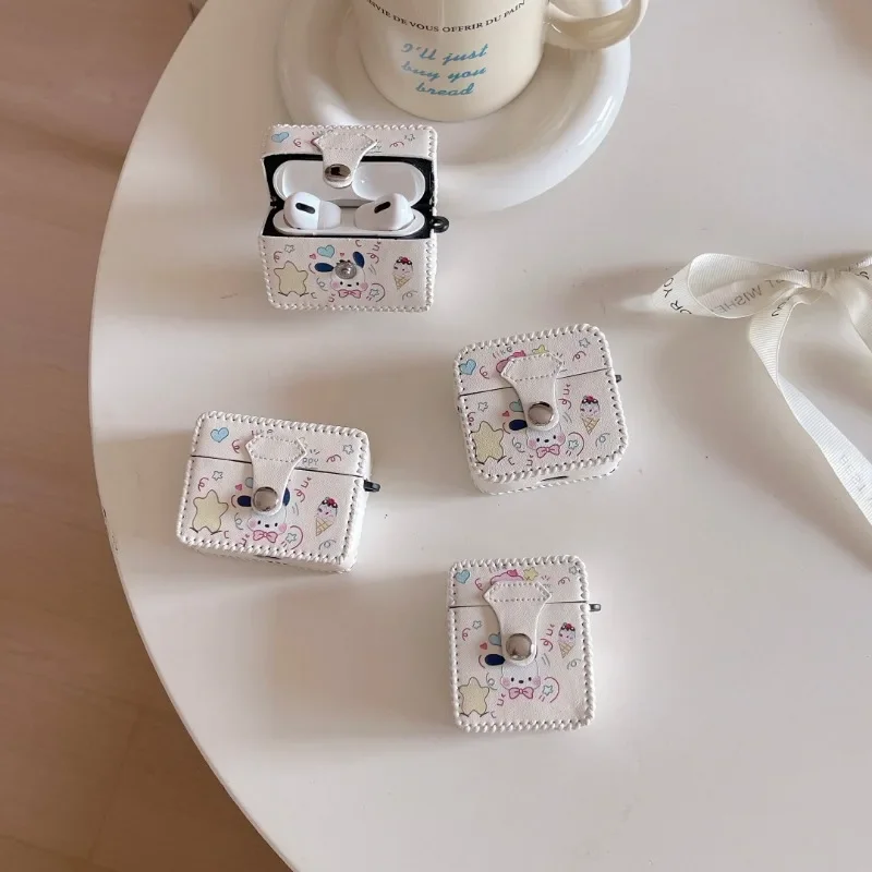 

Sutiable для AirPods Pro 2 премиум кожаные чехлы для наушников с кожаным ремешком анти-потеря Anti-fall Мультяшные милые AirPods 1 2 3