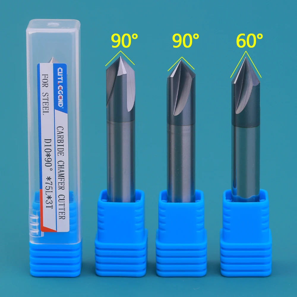 

HRC55 60 90 Degree 3 Flutes Chamfer Milling Cutter Carbide Corner Countersink Chamfering Mill Deburring Edges V Grove Router