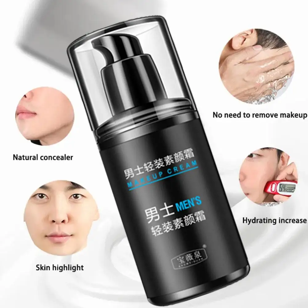 50 г натуральный макияж, праймер для лица, крем для мужчин, консилер, улучшение Dullness, водостойкий, устойчивый к поту, Осветляющий крем для кожи лица R4G1