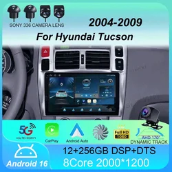 Android 16 Car Radio Carplay For Hyundai Tucson 2004 2005 2006 2007 2008 2009 Multimedia Video Player Navigation Stereo 2Din DVD