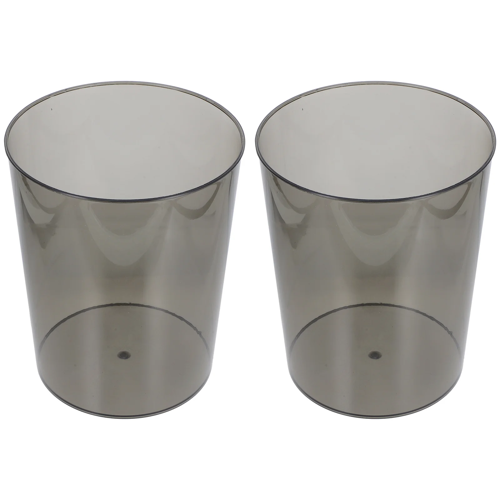 

2pcs Transparent Storage Barrel Trash Can Modern Simple Design Large Opening For Bedroom Kitchen Bathroom Home Office Plastic