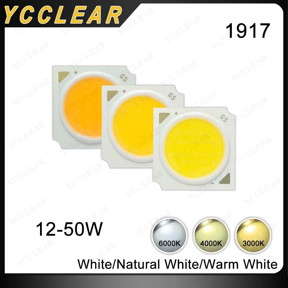 High CRI Ra95 LED Chips Warm Natural White 3000-6000K 12W 15W 18W 24W 30W 36W 40W 50W 1917 COB Chip For DIY LED Bulb Track Light