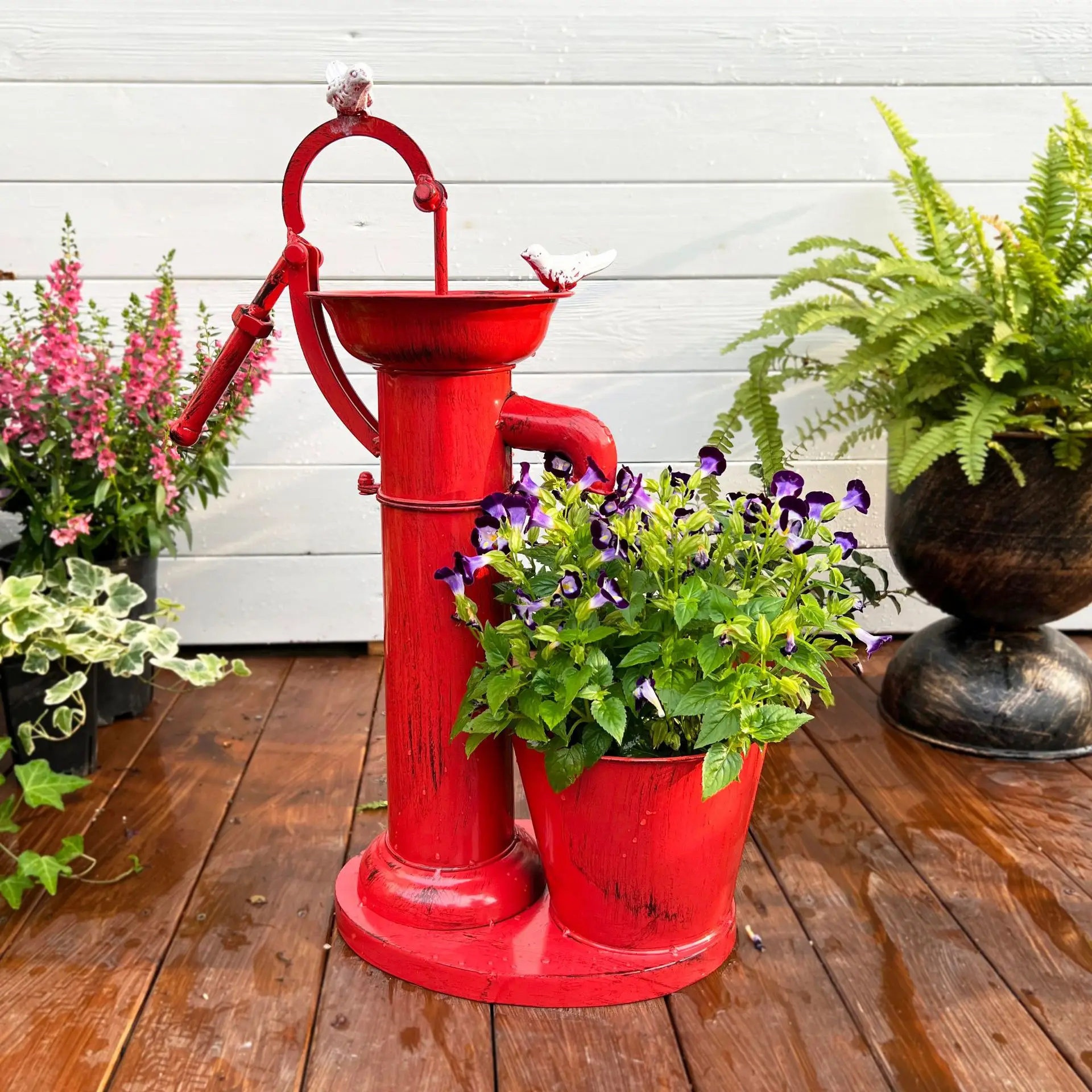 DSA flower pot outdoor flower ware courtyard balcony landscaping arrangement creative outdoor garden ornament wrought iron frame