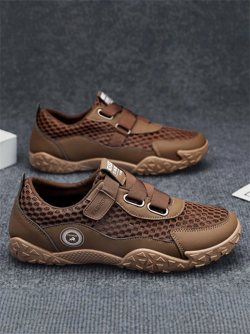 

Men's Breathable Sporty Work Shoes Summer Lightweight Mesh Slip-On Casual Sneakers Anti-Slip Odor Control Outdoor Leisure Foo...