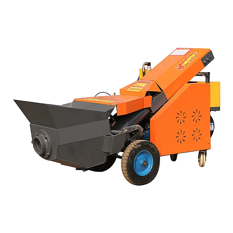 Large aggregate mortar ground feed pump 15m small concrete conveyor integrated machine secondary structure pouring diesel