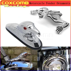 Motorcycle Eagle Head Skull Skeleton Fender Ornaments ATV Front Fender Frames Ornament For Harley Kawasaki Yamaha Suzuki Honda