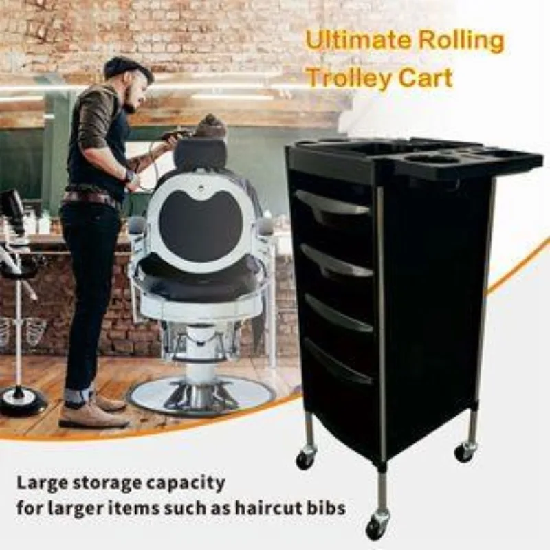 Serving Wheels Salon Trolly Beauty Cabinet Hairdressing Black Salon Trolly Storage Cart Werkzeugwagen Pretty Furniture YN50ST