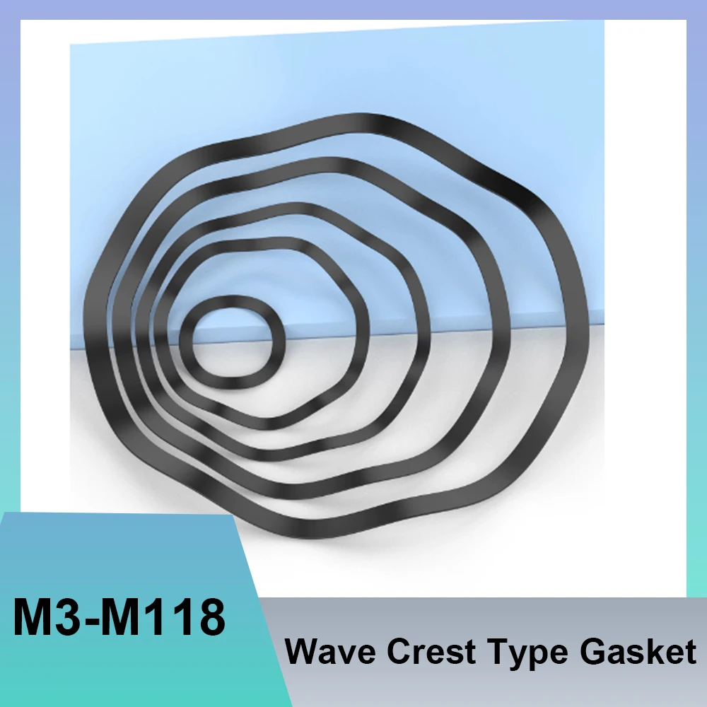 65 Manganese Steel Wave Crest Type Gasket Spring Black Oxide Wavy Elastic Spring Shim Ring Fasteners M3 M4 M5 M6 M8-M118
