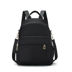 Fashion Solid Color School Bags College Students Large Capacity Backpacks For Women Casual Nylon Waterproof Backpack