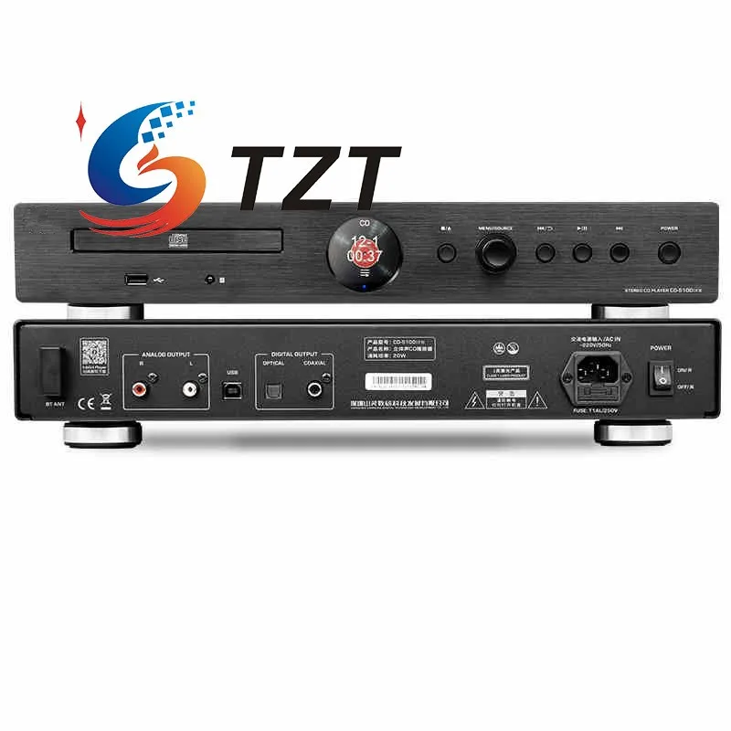 TZT Черный/Серебристый CD-S100 (23) Bluetooth USB-декодер DSD HiFi Цифровой CD-плеер MT1389L Сервосистема AK4493SEQ ЦАП