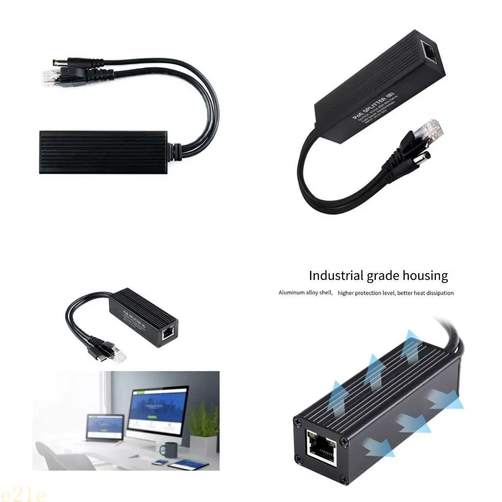 

E21E Gigabit PoE Ethernet Splitter, 5V 5A Output Power Adapter, IEEE802.3af Compliant For Networking