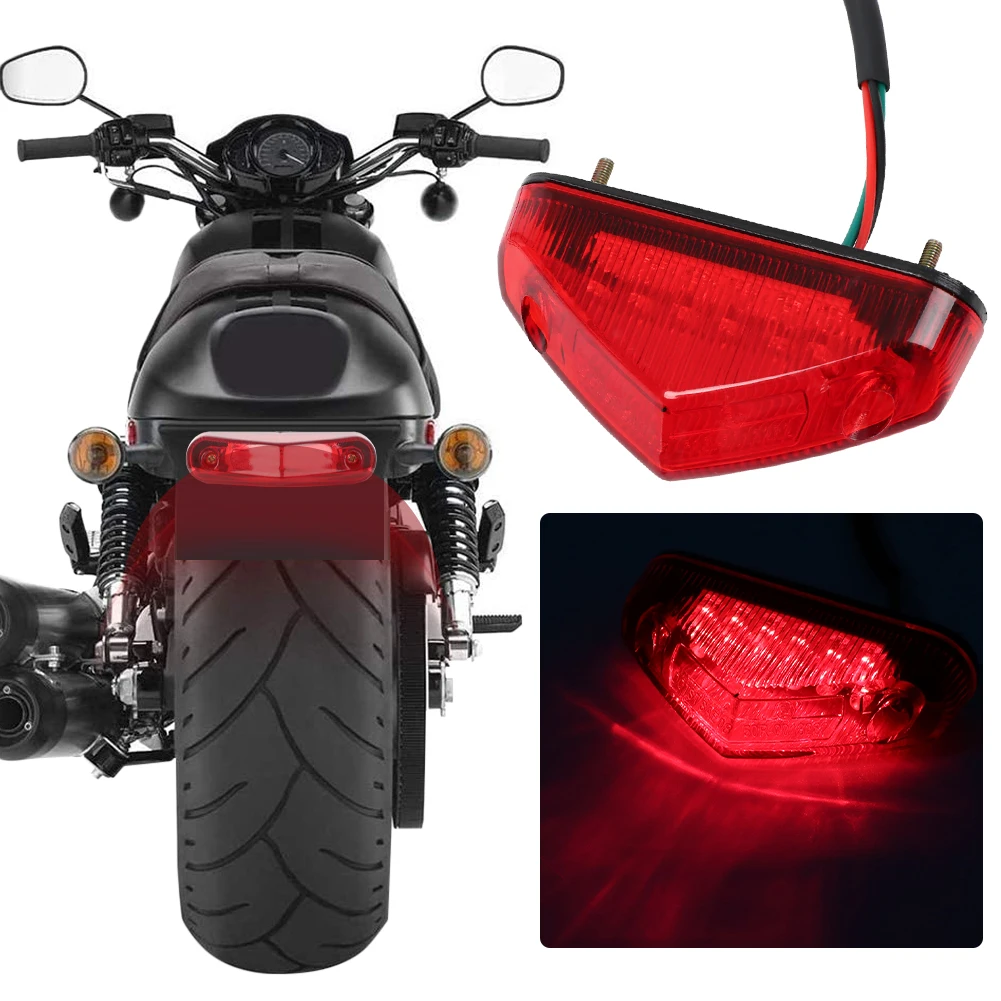 Universal Motocicleta Luz Traseira, Aviso de freio traseiro, Luzes LED, 12V, Moto Equipamento, Peças, Acessórios para Moto