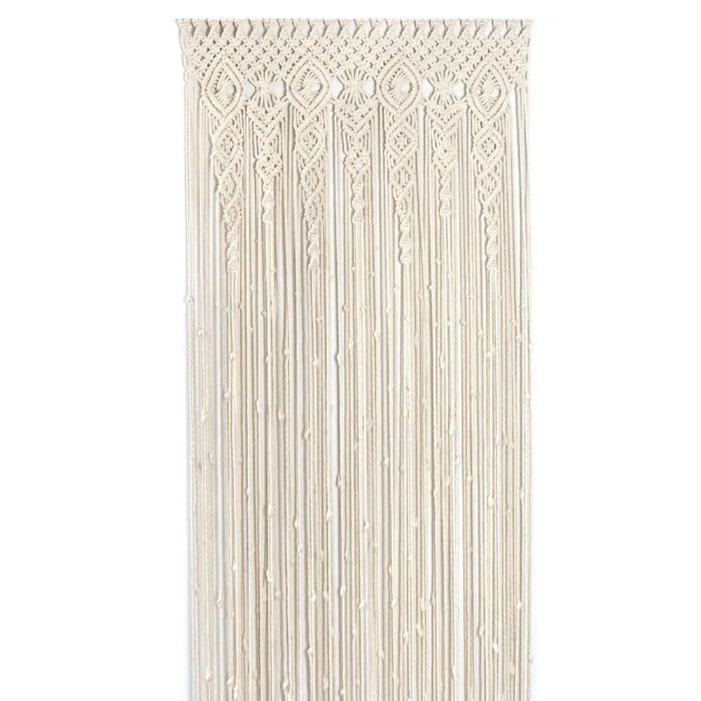 Hand-woven Macrame Wall Hanging Tapestry Bohemian Door Curtain For Window Doorway Bedroom Living Room Wedding Home Decor Craft