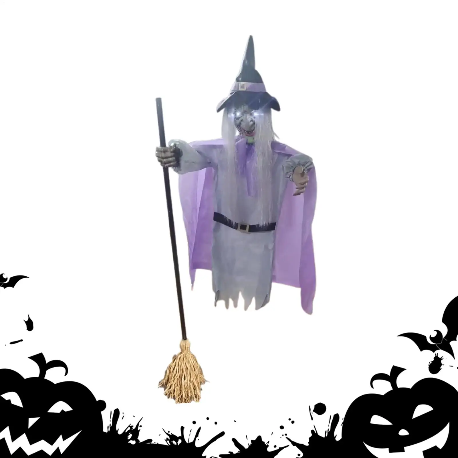 

Летающая ведьма, декор на Хэллоуин, реквизит на Хэллоуин, сад, летающая ведьма, датчик звука и касания, анимированный праздничный декоративный реквизит для