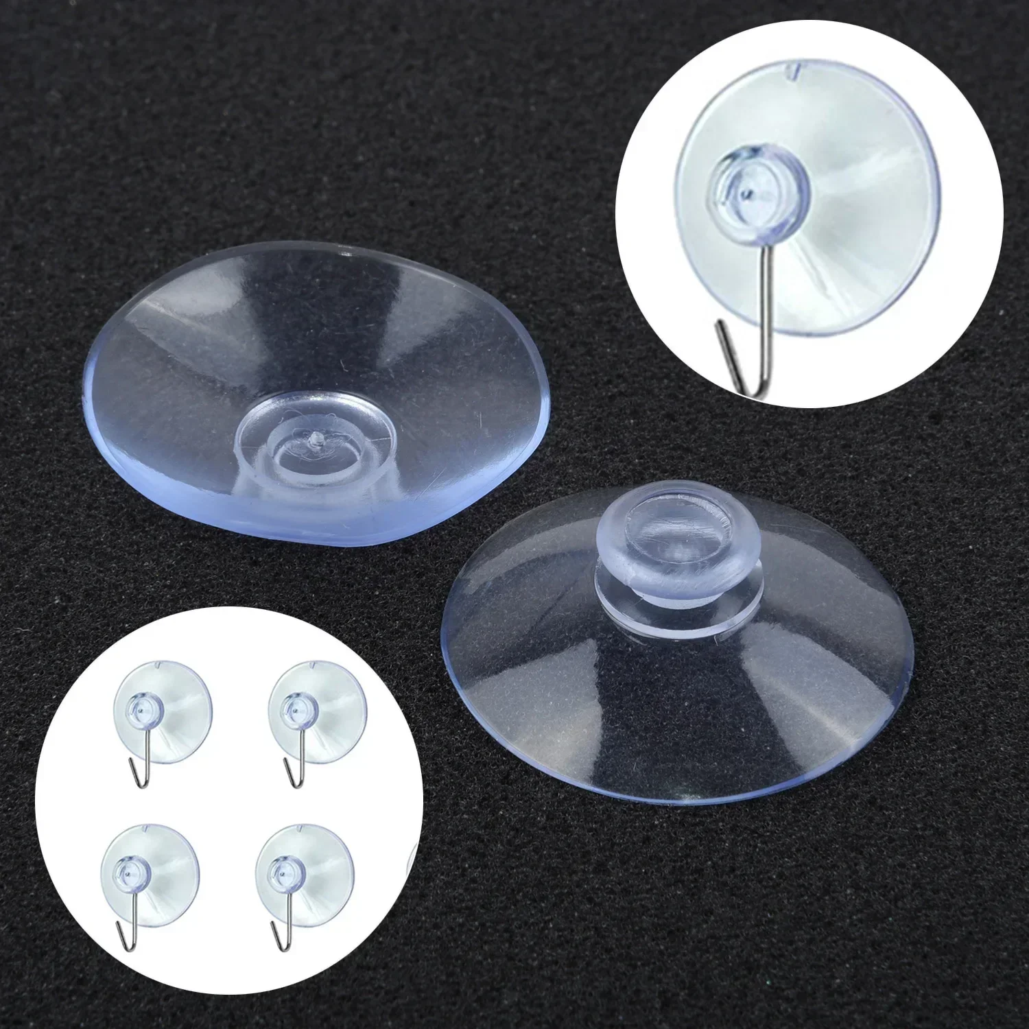 4/10 Stuks 30/40 Mm Zuigkracht Clear Zuignap Sucker Haken Kleding Jas Opknoping Haak Non-marking Haken Opslag Voor Keuken Badkamer