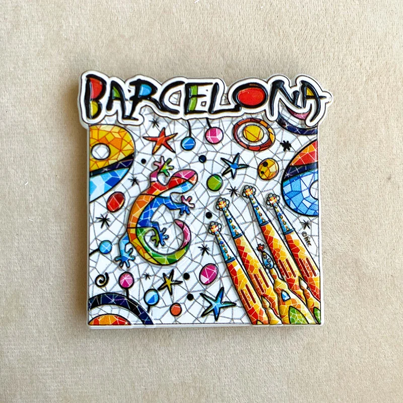 

Barcelona tourism souvenirs, 3D refrigerator stickers, powerful magnets, home and kitchen decoration gifts