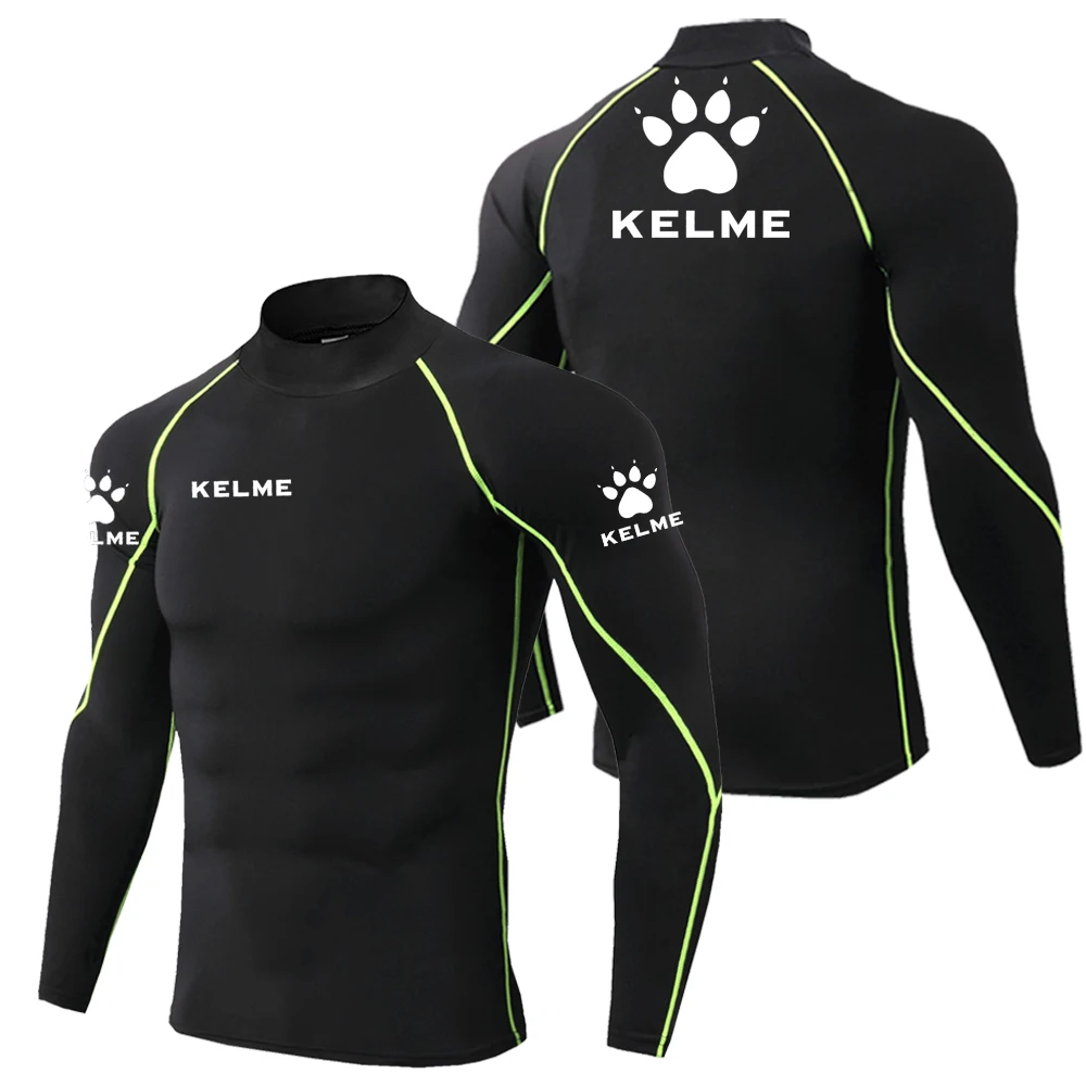 KELME Sport T-shirt Quick Dry Bodybuilding Running Shirt Long Sleeve Compression Top Gym T Shirt Men
