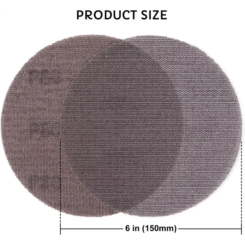 50pcs-set 30sets-carton 150mm-6 Inch Mesh Discs 80-400 Grit, Hook and Loop Sanding Pads