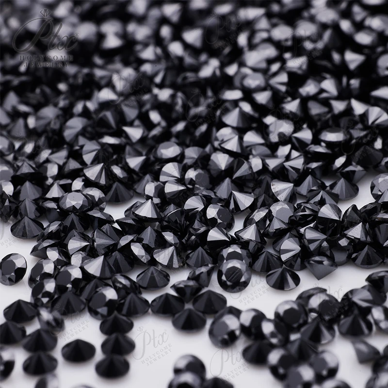 Lab Grown Moissanite Stone Black  All Size 0.7-20mm Wholesale High Quality Classical Diamond Beads Jewelry Making DIY Materials