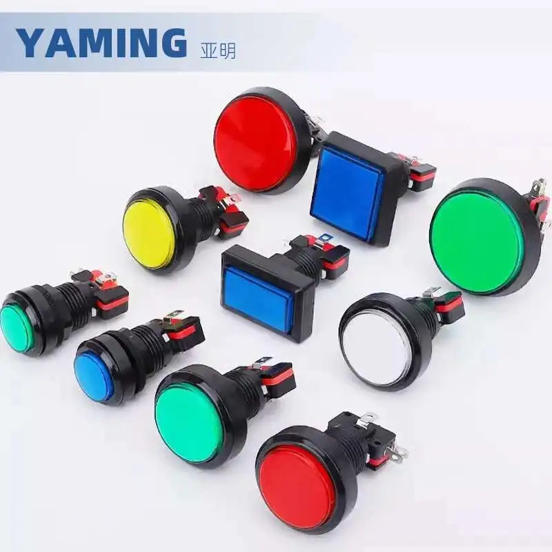 Game Machine Water Vending Car Washing Accessories 12V Push Button Switch Momentary Reset S M L Round Rectangle Square Shape