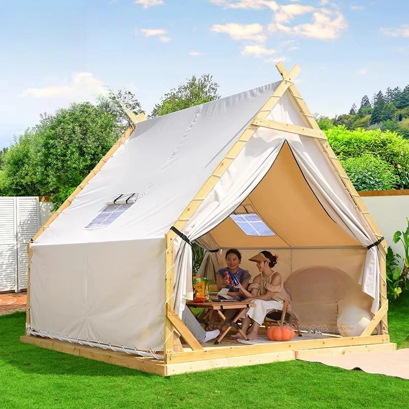 

Outdoor triangle tent rooftop restaurant scenic camping B & B outdoor hot pot dining barbecue tent room